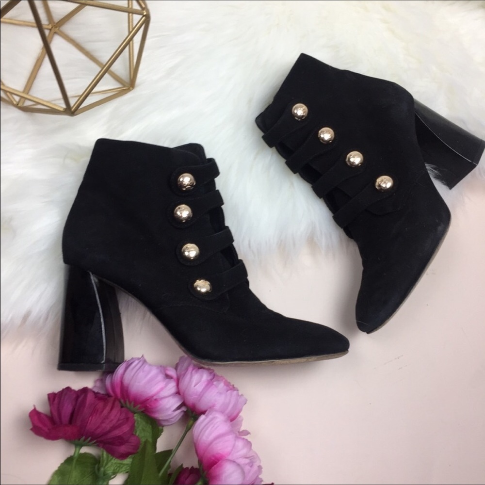 One of a kind Tory Burch Gold Button Ankle Boots 7